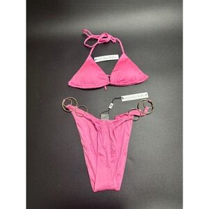 Monica Hansen Beachwear NWT Bikini Set‎ Top/Bottom Pink Panther Size Small
